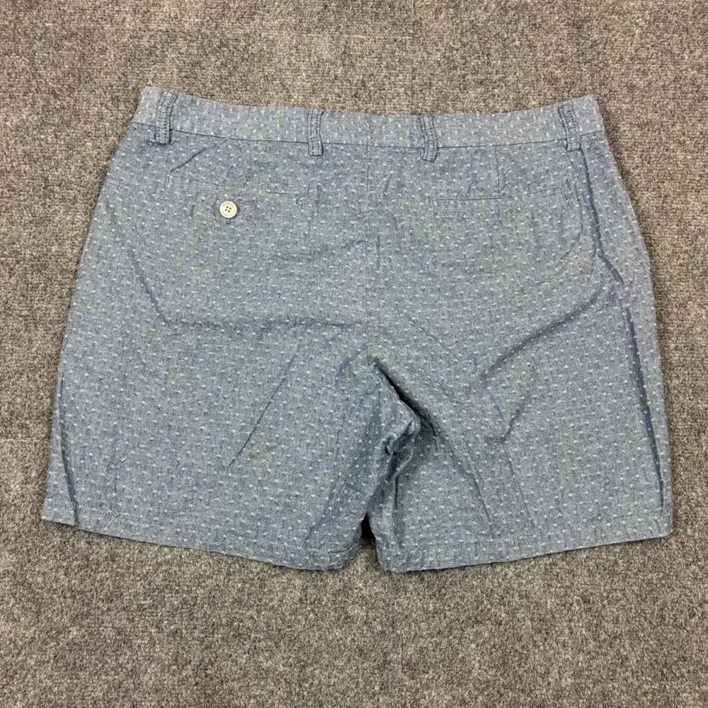 Old Navy Mens Slim Built-In Flex Shorts Blue White Micro Print Size 38
